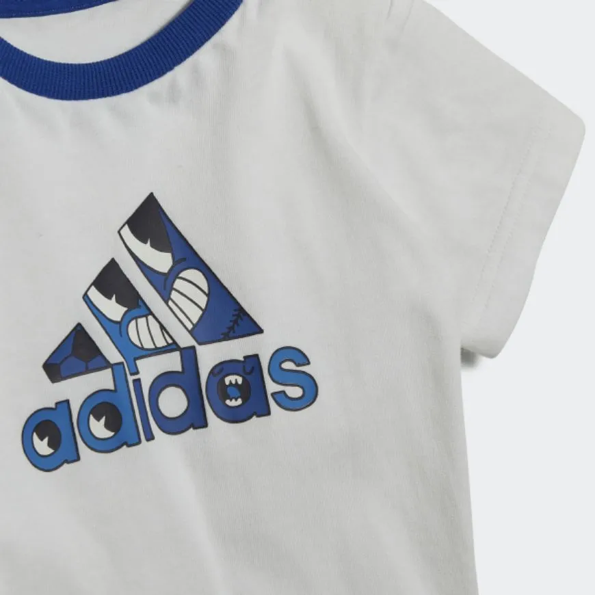 Adidas Ball Graphic Summer Baby-Boys Training Set White/Navy