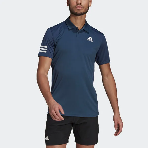 adidas Club 3str Tennis Casual Sports Short Sleeve Polo Shirt Navy Blue