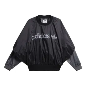 adidas originals x HUMAN MADE Crossover Embroidered Logo Round Neck Sports Sweatshirt, black