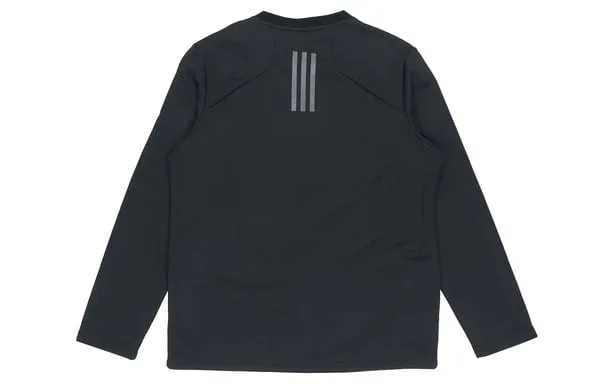 adidas Perfom Fl Cr Sw Fleece Lined Stay Warm Solid Color Casual Sports Round Neck Pullover Black