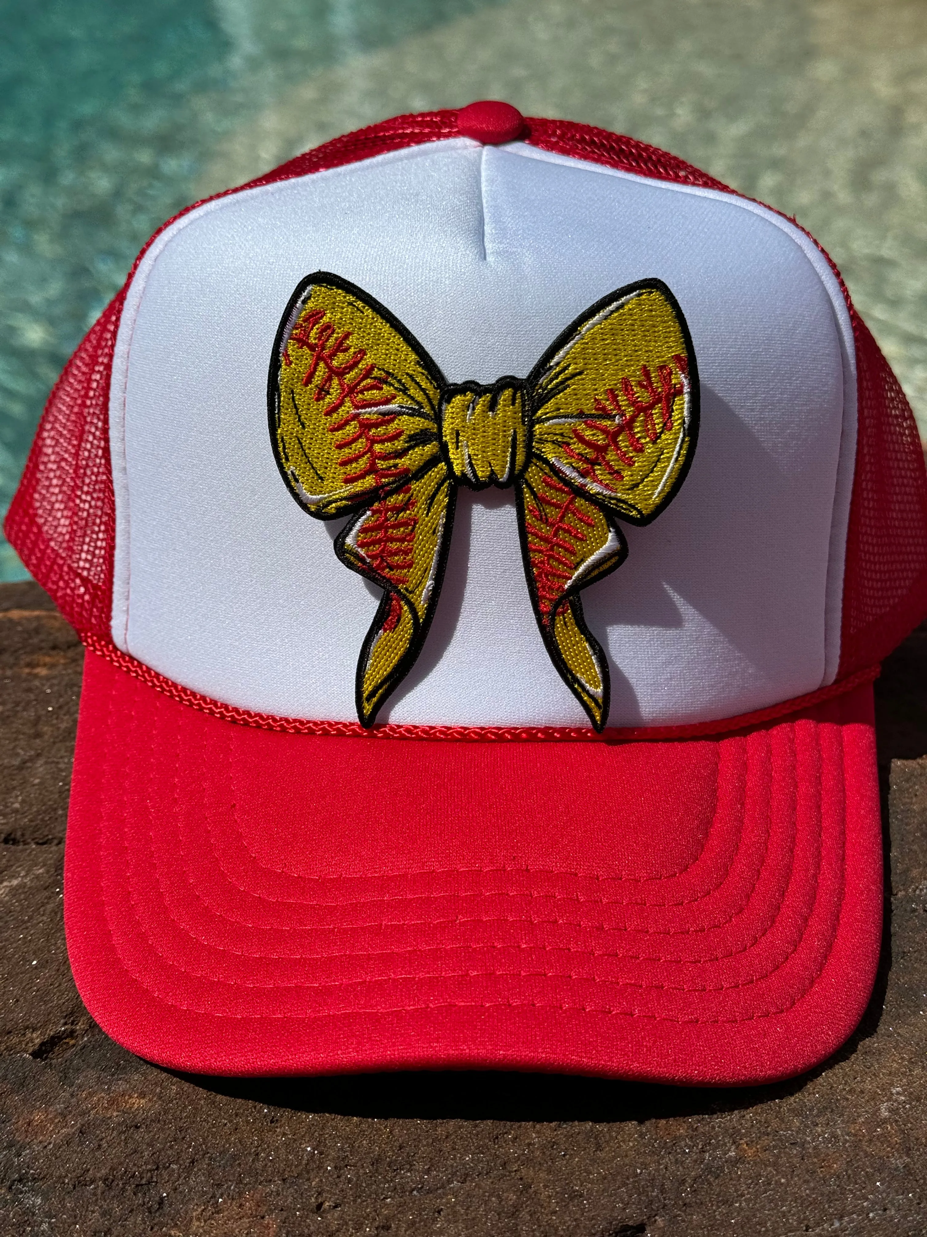 Baseball & Softball Bow Patch Trucker Caps