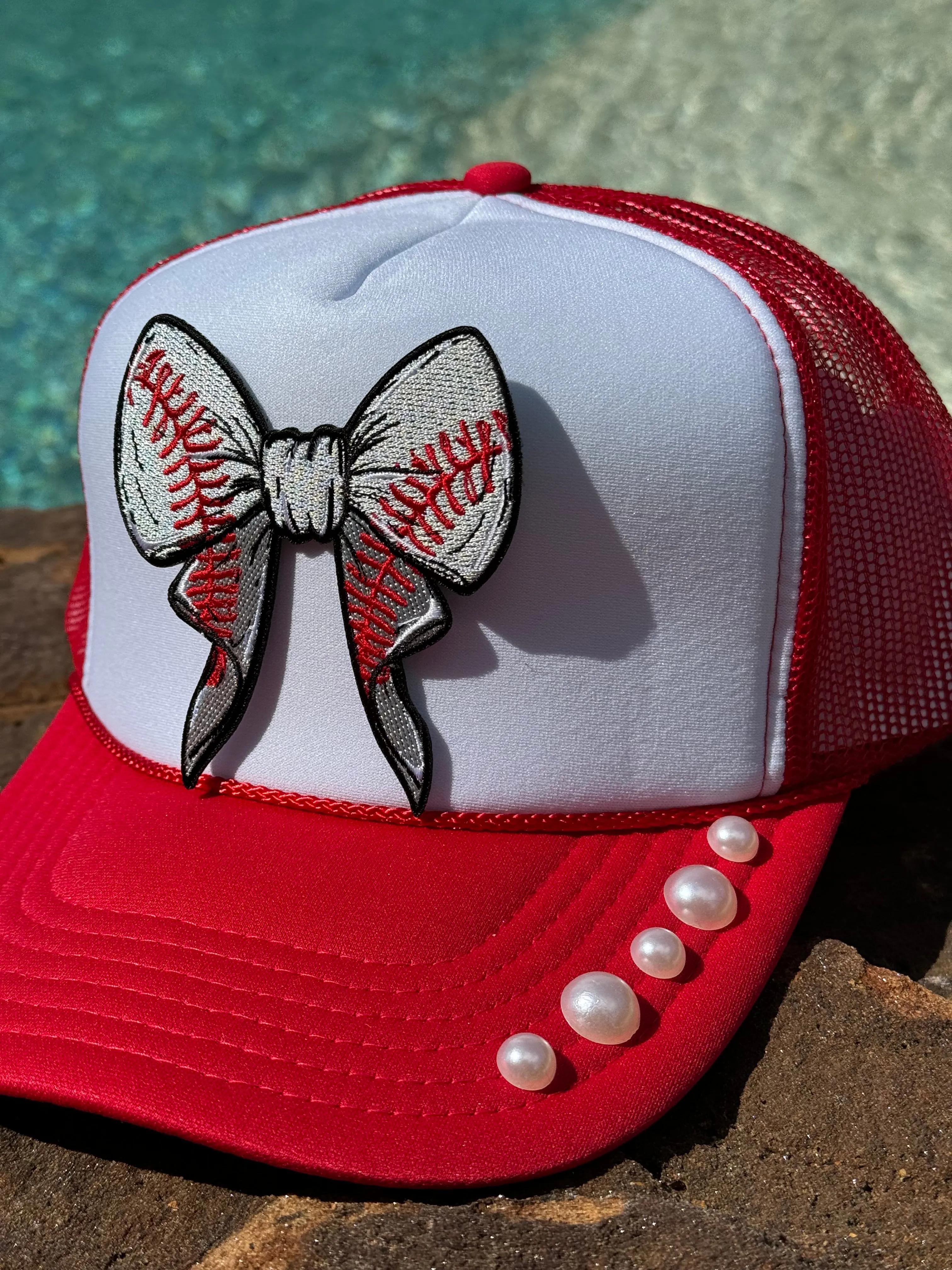 Baseball & Softball Bow Patch Trucker Caps