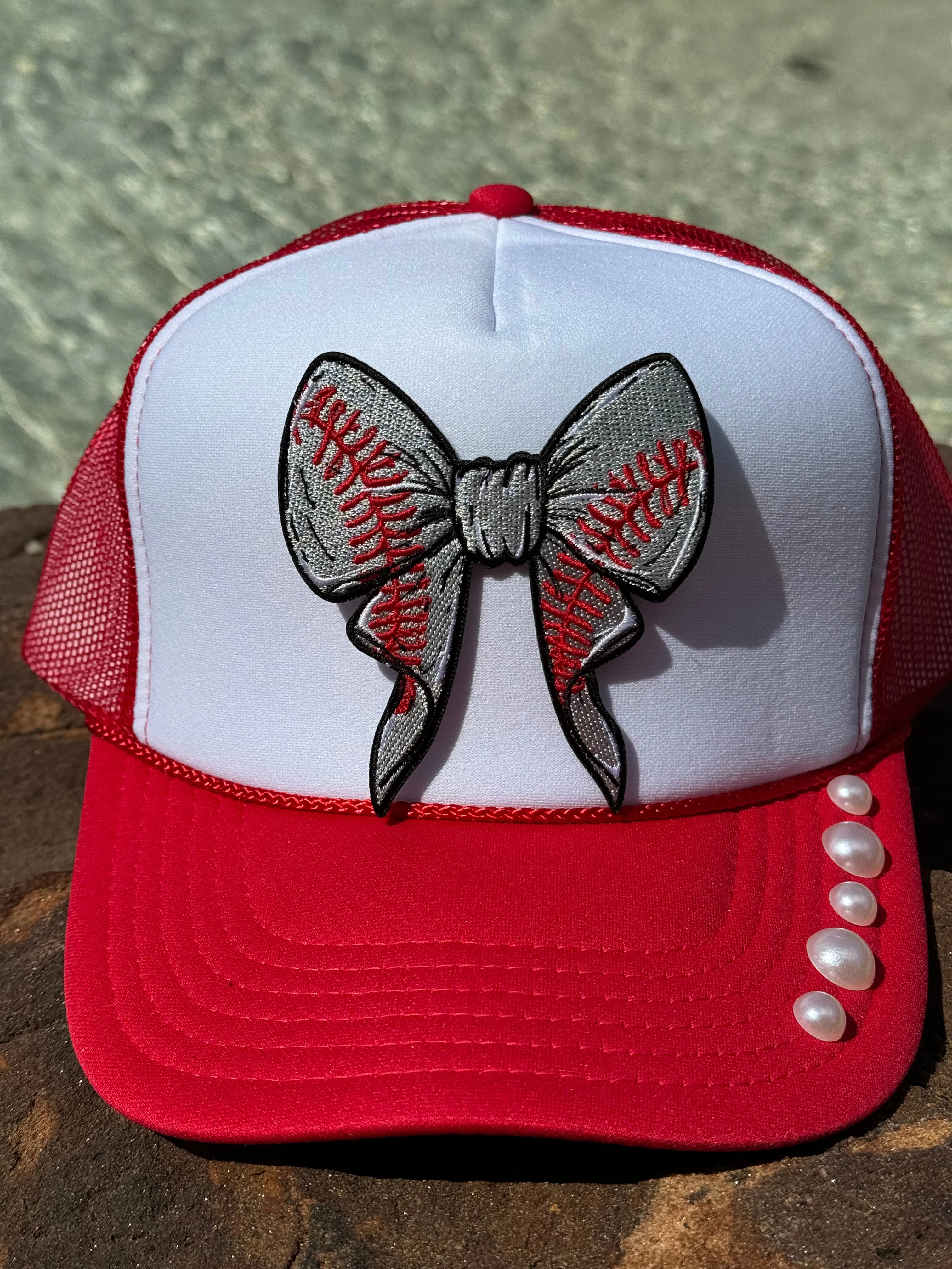 Baseball & Softball Bow Patch Trucker Caps