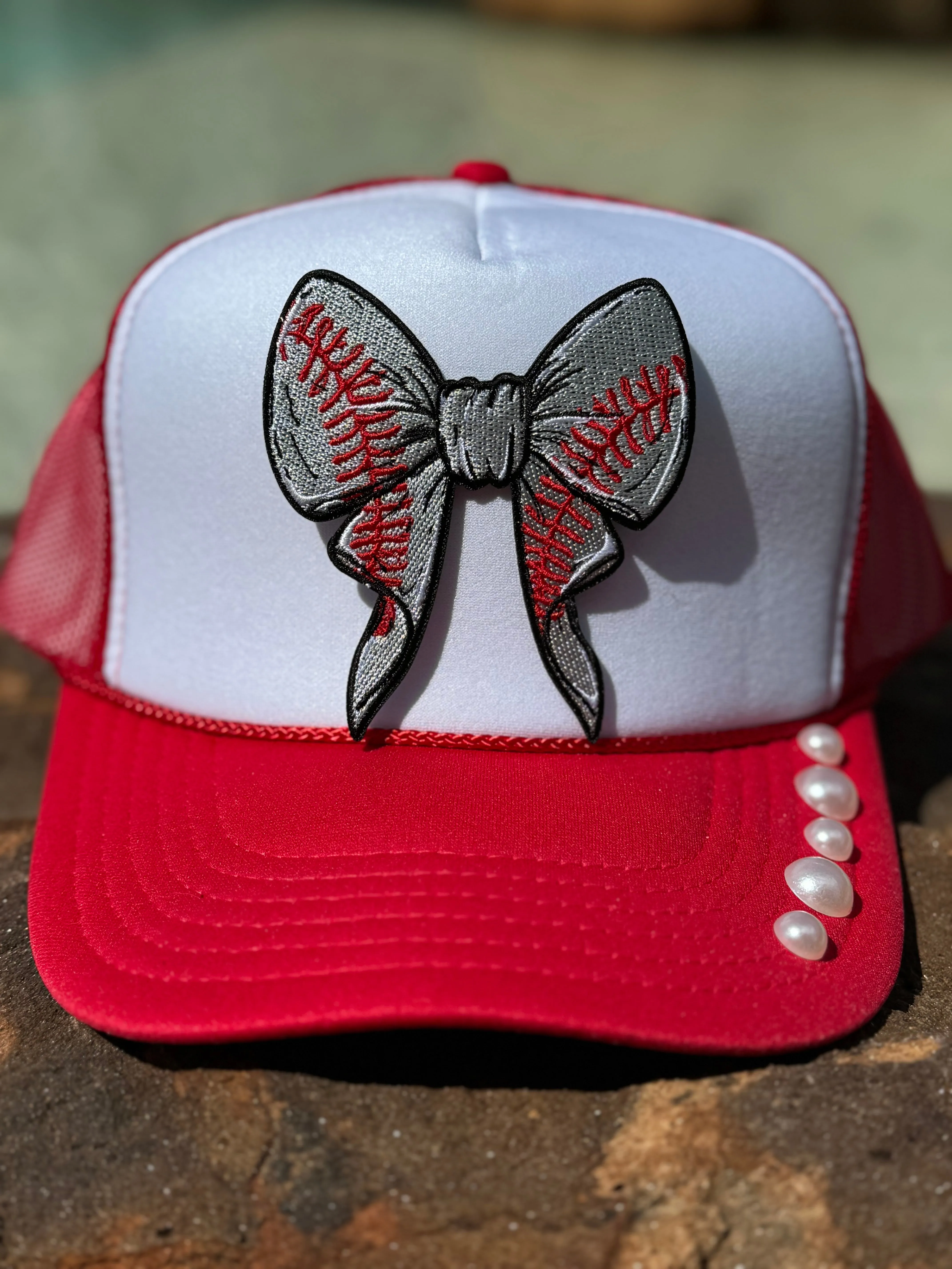 Baseball & Softball Bow Patch Trucker Caps