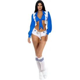 Cowboys Cheerleader Sports Top Set School Girl Sexy High Shorts Uniform Outfit