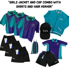 Girls Kindy Pack #4 Polos and Skorts, Sports Uniform, Cap and Jacket