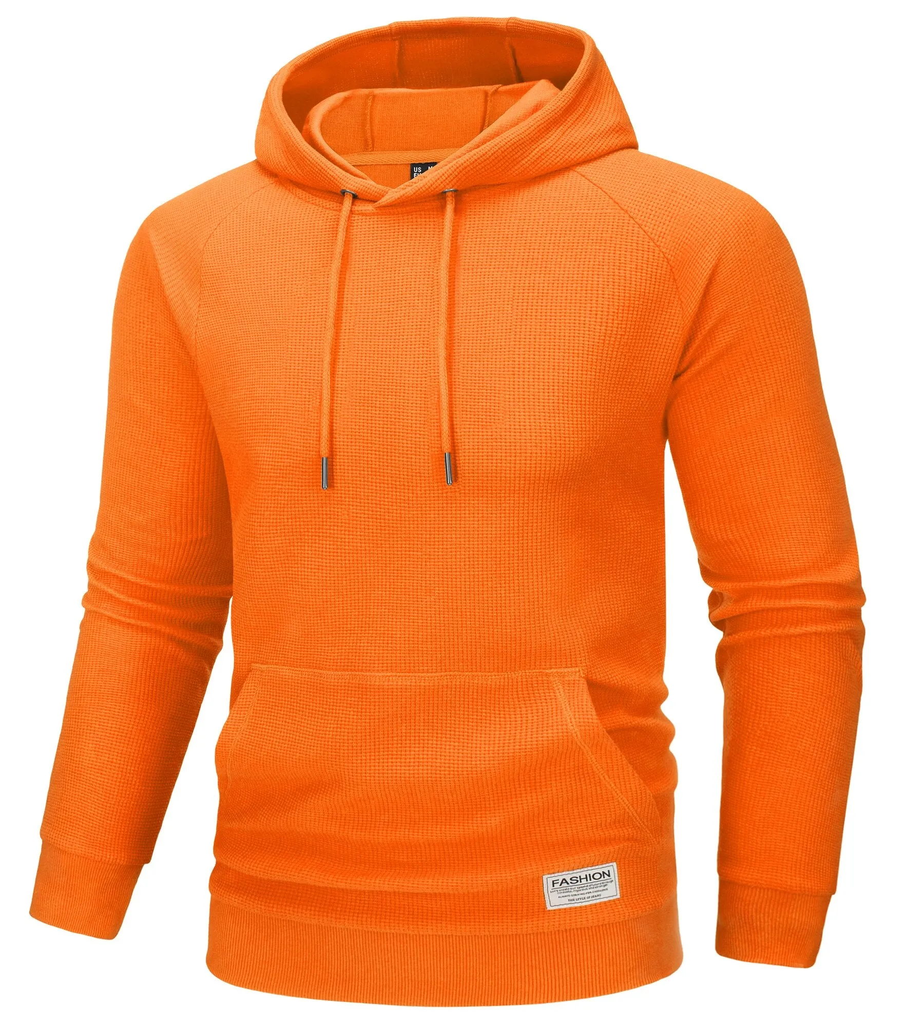 Hooded Sweatshirts Mens Long Sleeve Knitted Hoodies Solid Pullover