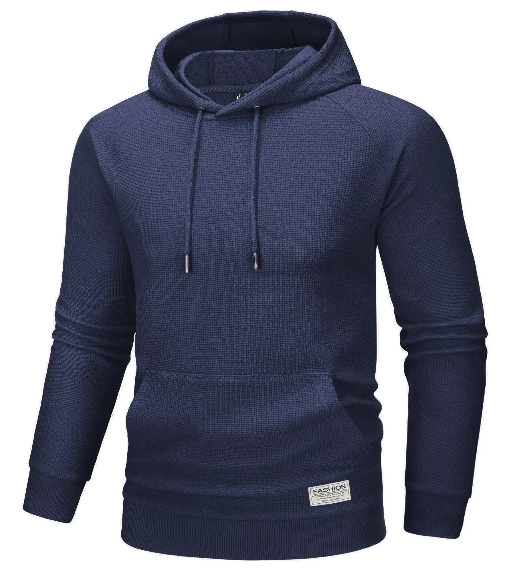 Hooded Sweatshirts Mens Long Sleeve Knitted Hoodies Solid Pullover