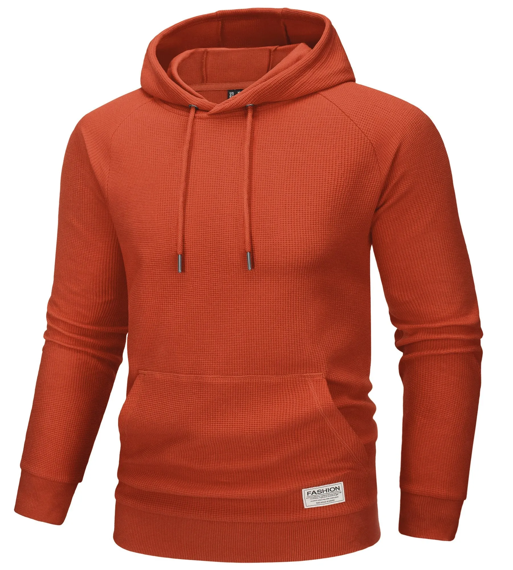 Hooded Sweatshirts Mens Long Sleeve Knitted Hoodies Solid Pullover