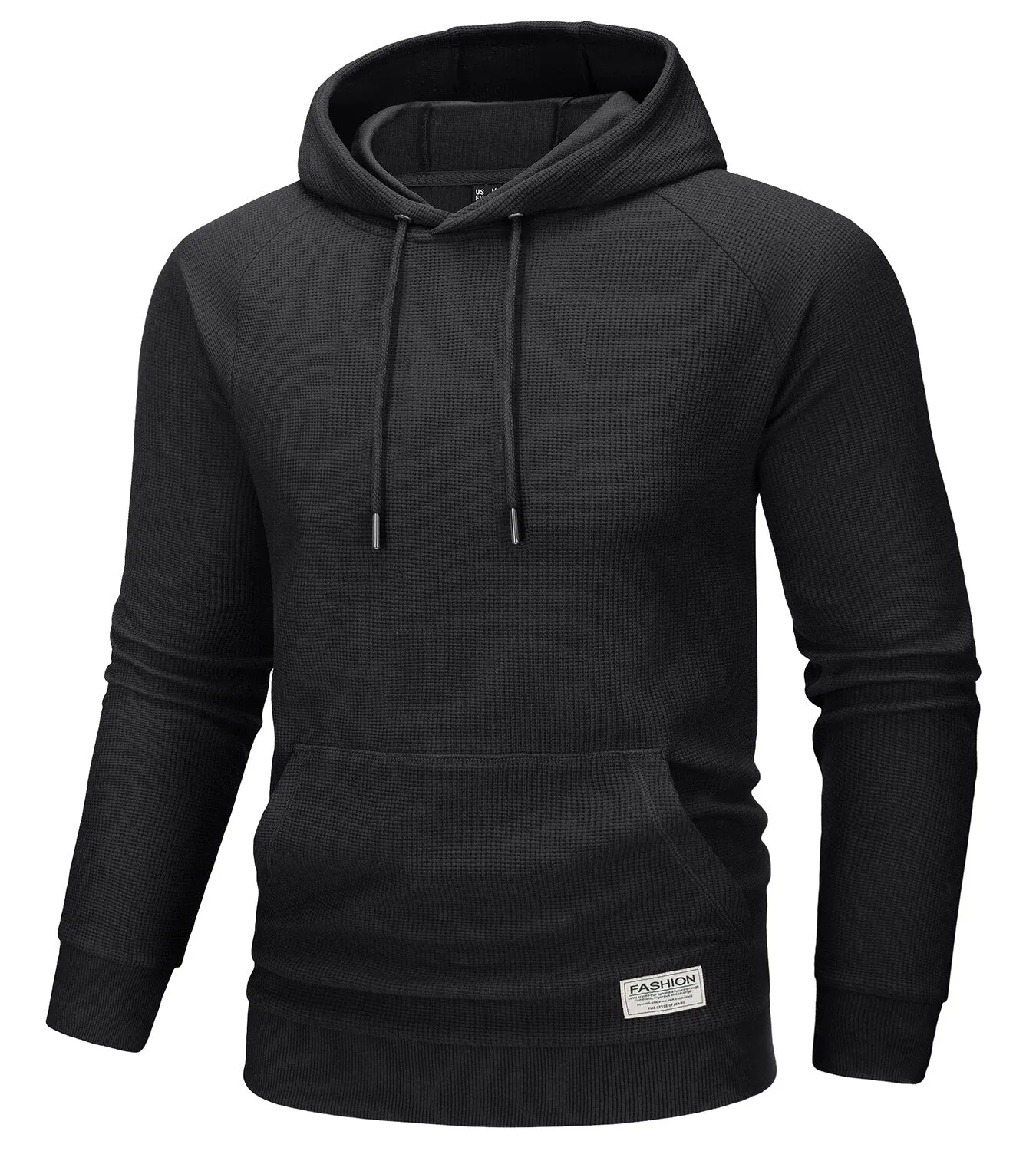 Hooded Sweatshirts Mens Long Sleeve Knitted Hoodies Solid Pullover