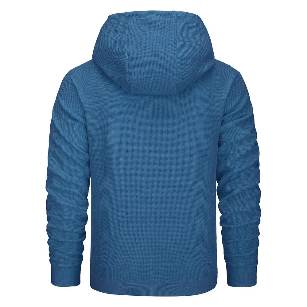 Hooded Sweatshirts Mens Long Sleeve Knitted Hoodies Solid Pullover