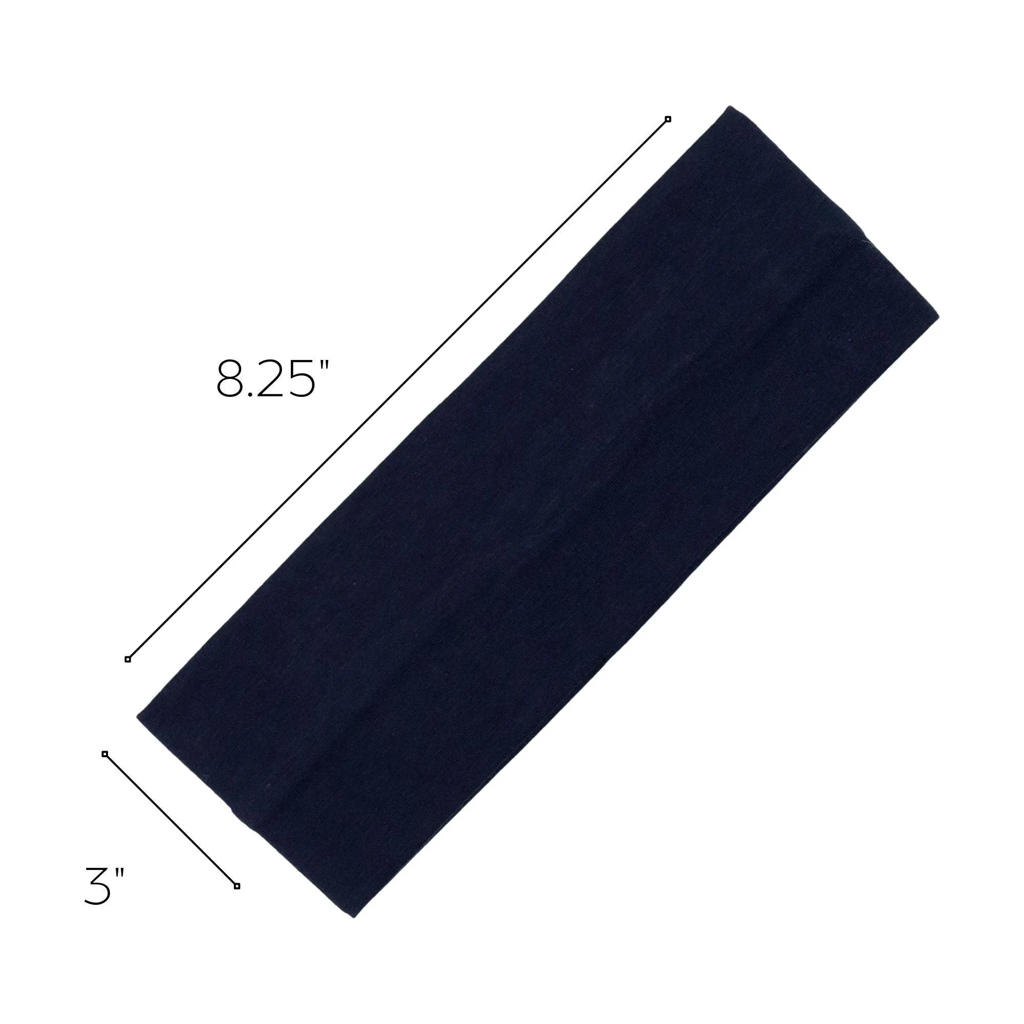 Navy Wide Headbands - 12 Pack