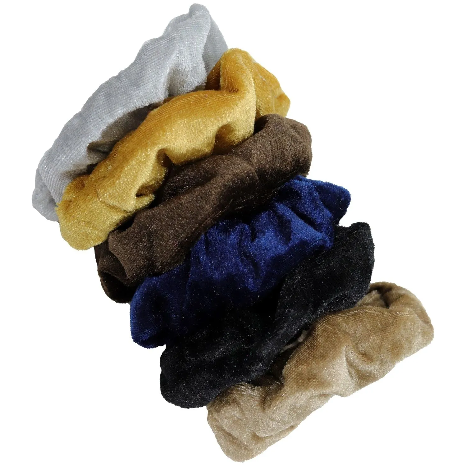 Neutral Velvet Scrunchies - 6 Pack