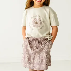 Organic Girls Tee and Skort Outfit - Daisies