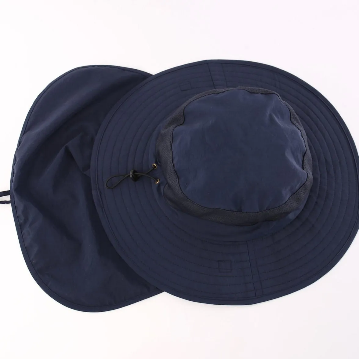 Outdoor UPF50  Mesh Sun Hat Wide Brim Fishing Hat with Neck Flap