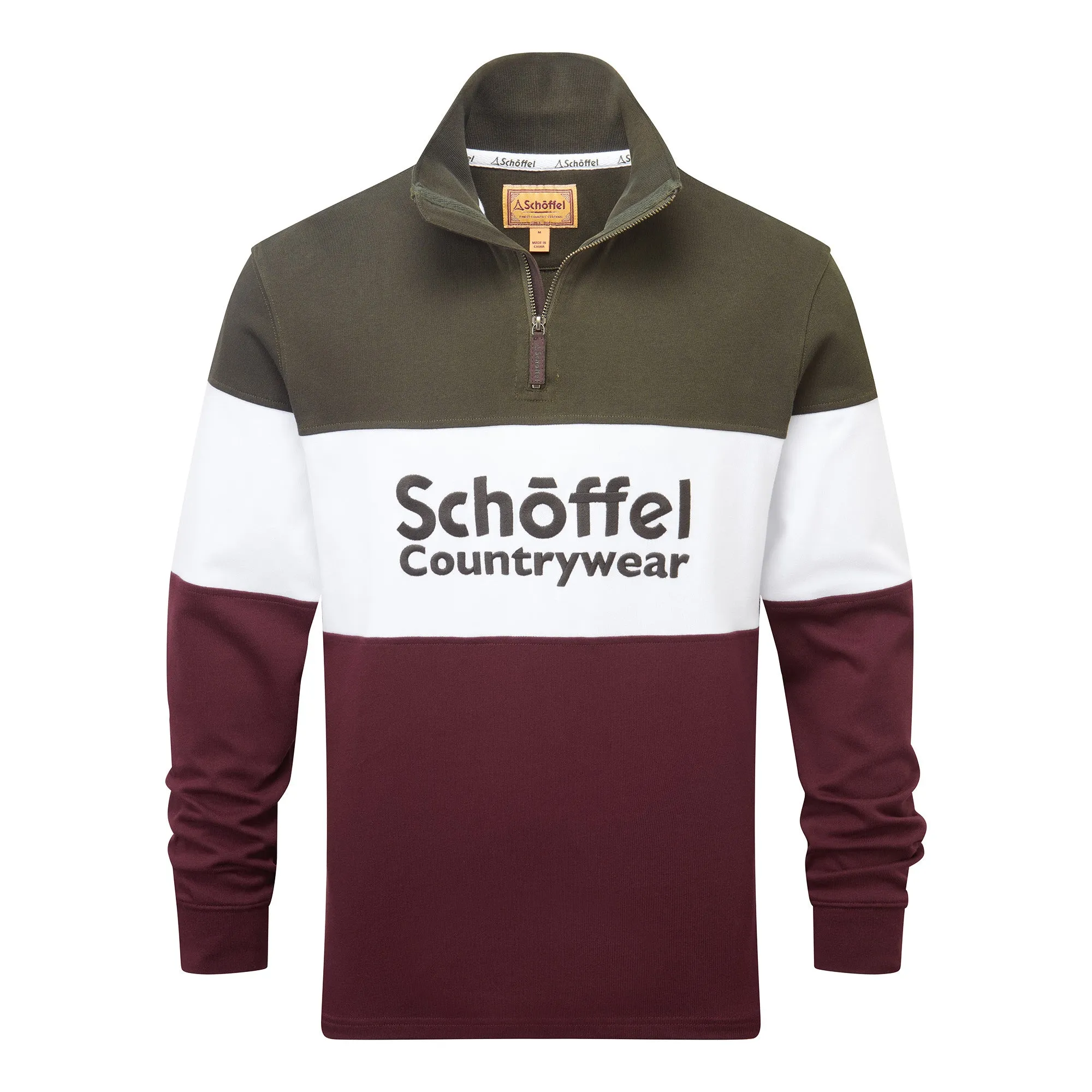 Schoffel Exeter Heritage 1/4 Zip Jumper - Wine