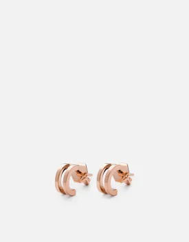 Split Layer Earrings, Rose Vermeil