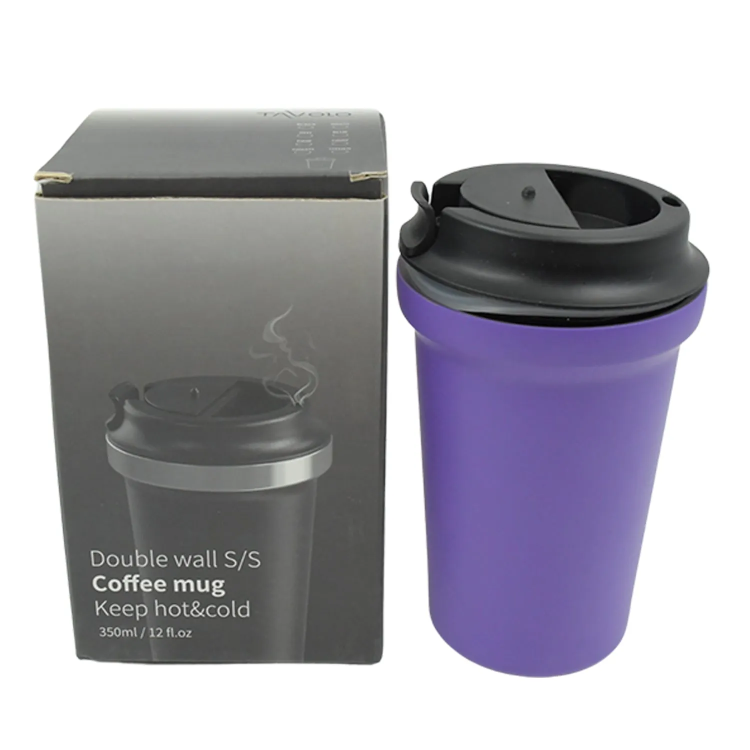 Stainless Steel Vacuum Insulated Coffee Cups Double Walled Travel Mug, Car Coffee Mug with Leak Proof Lid Reusable Thermal Cup for Hot Cold Drinks Coffee, Tea (1 Pc 350ML)