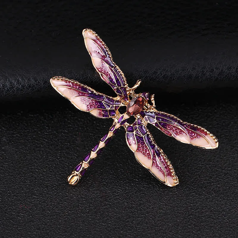 Women's Pretty Enamel Dragonfly Brooch